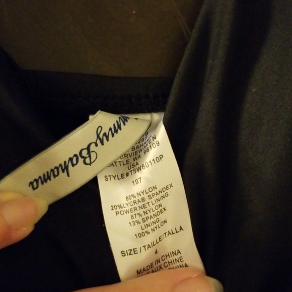 TB Black Pearl Wrap-Front One-Piece Swimsuit - Picture 5 of 6